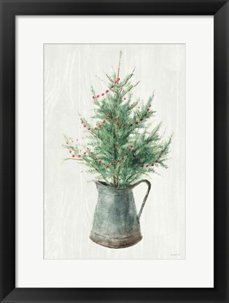 Framed White and Bright Christmas Tree II Print