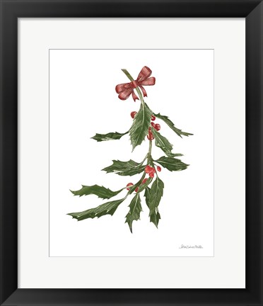 Framed Peace and Joy Holly Print