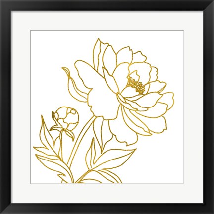 Framed Gold Floral III Print