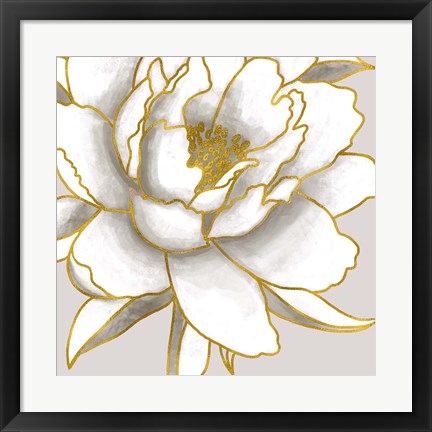 Framed Gold Peony Print