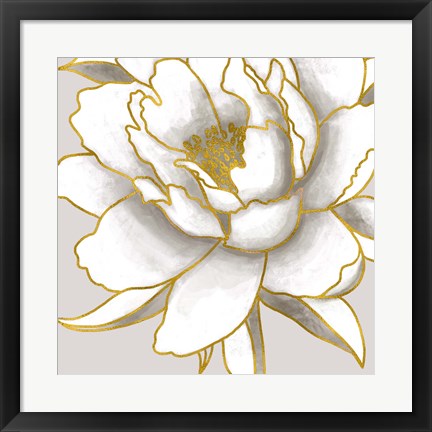 Framed Gold Peony II Print