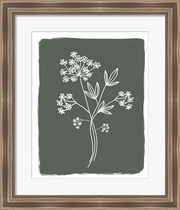 Framed Green Botanical I Print