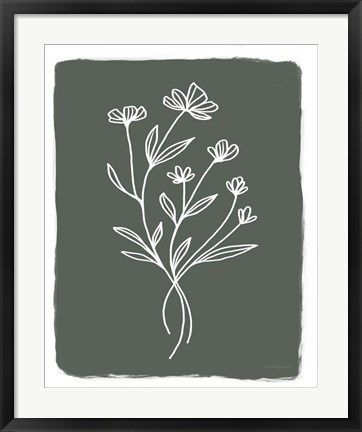 Framed Green Botanical II Print