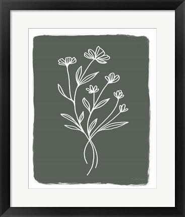 Framed Green Botanical II Print