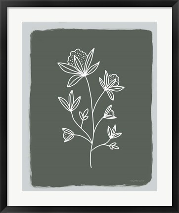 Framed Green Botanical III Print