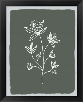 Framed Green Botanical III Print