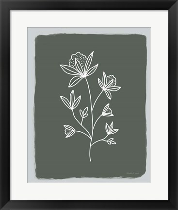 Framed Green Botanical III Print