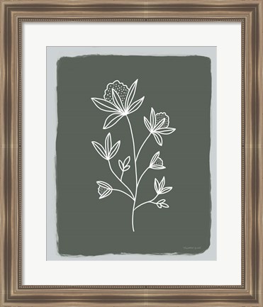 Framed Green Botanical III Print