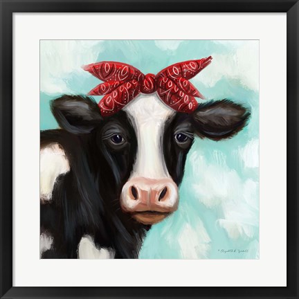 Framed Cow Girl Print