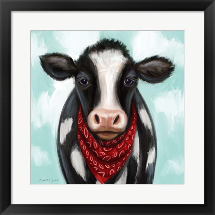 Framed Cow Boy Print