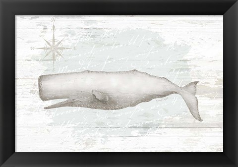 Framed Calming Coastal Whale Print