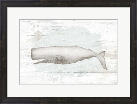 Framed Calming Coastal Whale Print