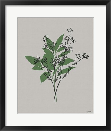 Framed Line Botanical I Print