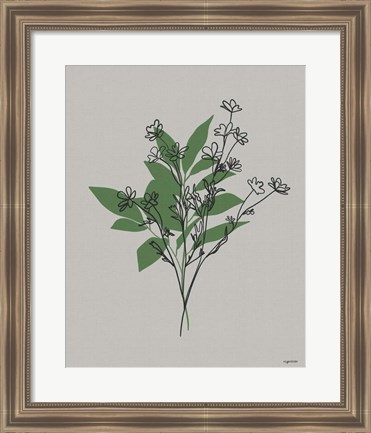 Framed Line Botanical I Print