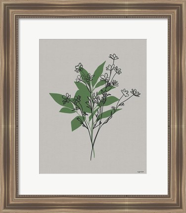 Framed Line Botanical I Print