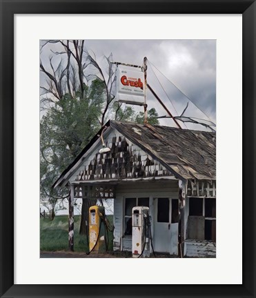 Framed Old Gas Station Print