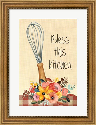 Framed Bless this Kitchen Print