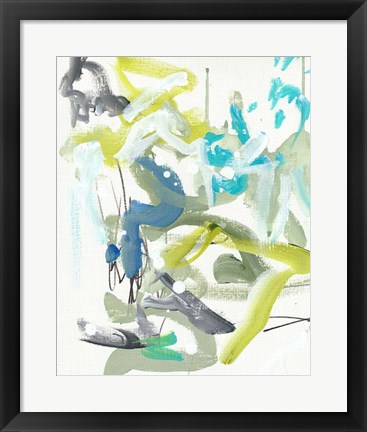 Framed Green Blue Print