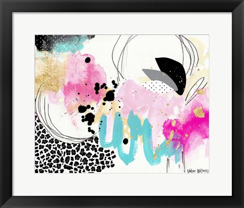 Framed Abstract Gold Splatter Print