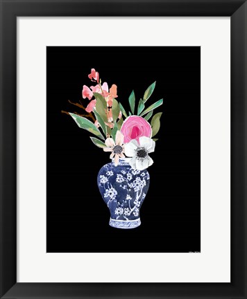 Framed Blue Vase I Print