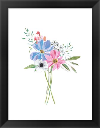 Framed Pastel Floral II Print