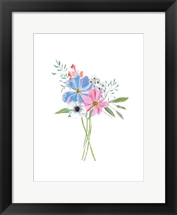 Framed Pastel Floral II Print