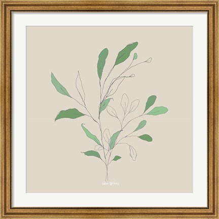 Framed Wispy Leaf II Print