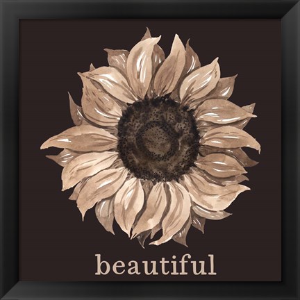 Framed Beautiful Sunflower Print