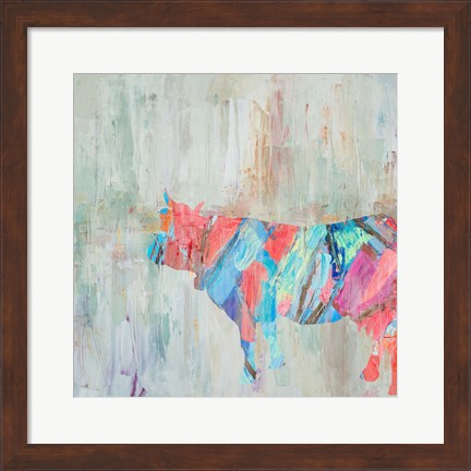 Framed Muted Rhizome Cow Print