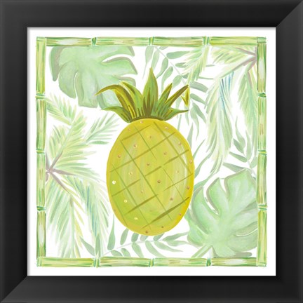 Framed Tropical Pineapple I Print