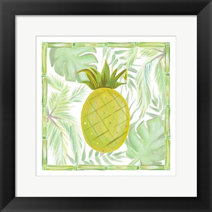 Framed Tropical Pineapple I Print