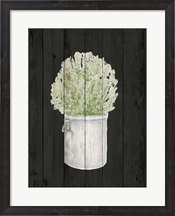 Framed Herbs on Black II Print