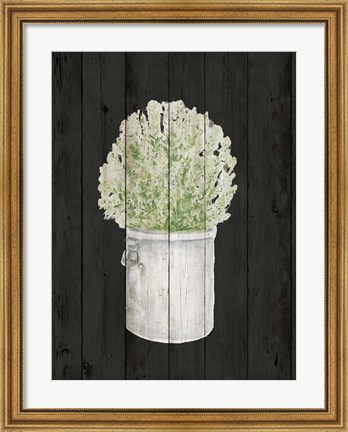 Framed Herbs on Black II Print