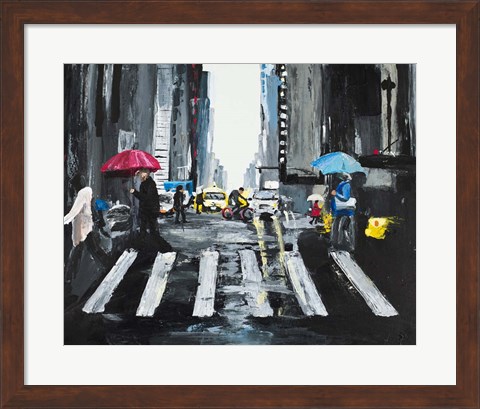 Framed NYC in the Rain Print