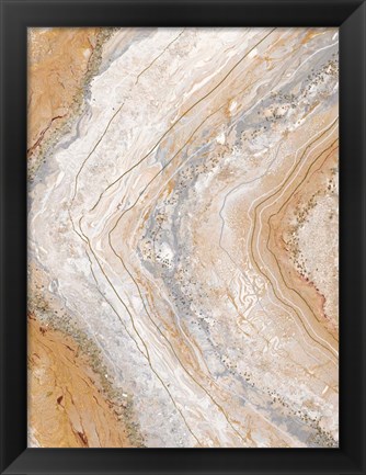 Framed Cool Earth Marble Abstract Print