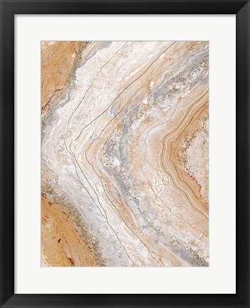 Framed Cool Earth Marble Abstract Print