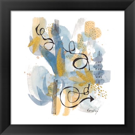 Framed Dreaming In Gold And Blue II Print