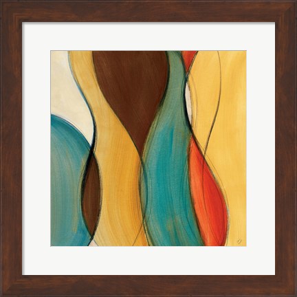 Framed Coalescence I (brown/yellow/teal) Print