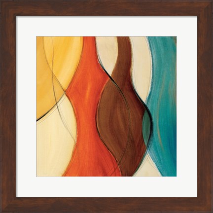 Framed Coalescence II (brown/yellow/teal) Print