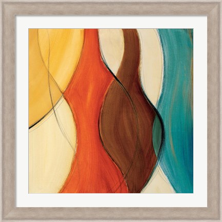 Framed Coalescence II (brown/yellow/teal) Print