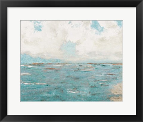 Framed Coastal Teal Ocean Print