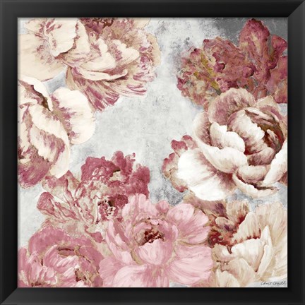 Framed Florals in Pink and Cream Print