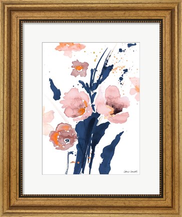 Framed Watercolor Pink Poppies I Print