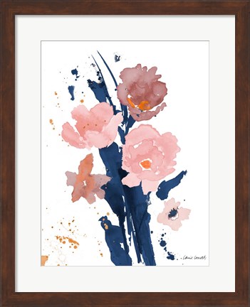 Framed Watercolor Pink Poppies II Print