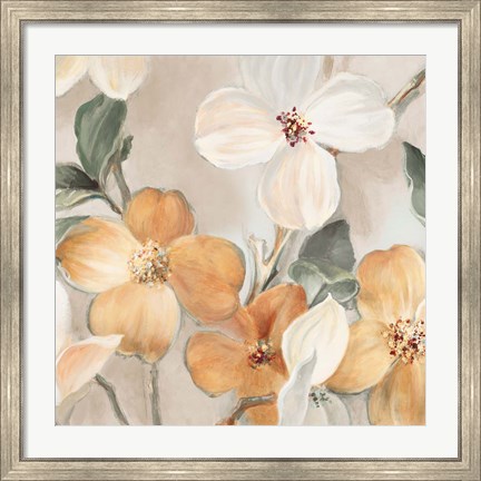 Framed Neutral Bella Fiori Square Print