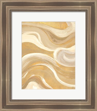 Framed Gold Curvilinear Print