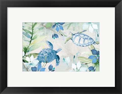 Framed Watercolor Sea Turtles Print