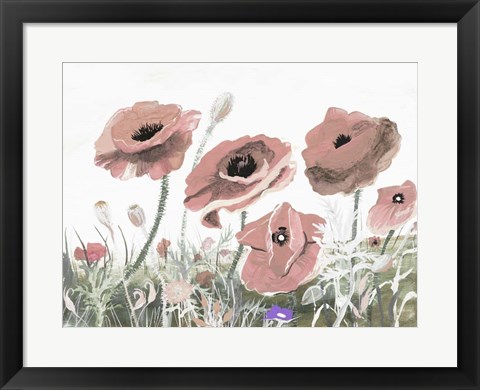 Framed Victory Pink Poppies II Print