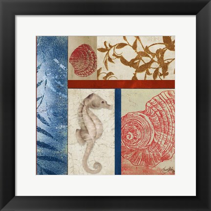 Framed Nautical Surroundings Squares I Print