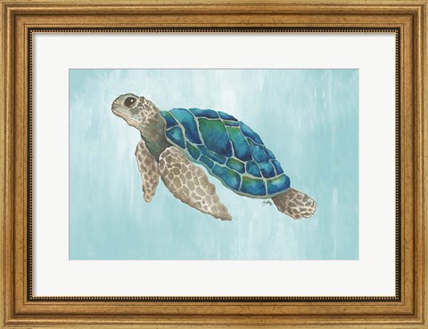 Framed Watercolor Sea Turtle Print